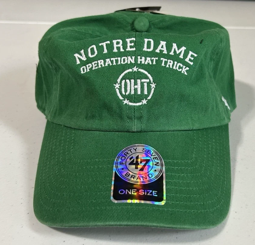 Notre Dame Fighting Irish 47 Operation Hat Trick Strapback Cap Green