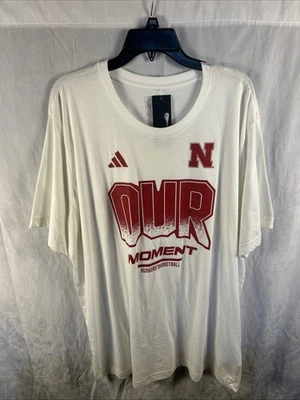 New Adidas Men’s Nebraska Cornhuskers White Basketball Bench T-Shirt Size 2XL - Image 1 of 4
