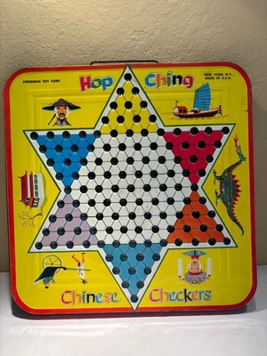 Hop Ching Chinese Checkers with Original Marbles Vintage Made in USA. - Image 1 of 4