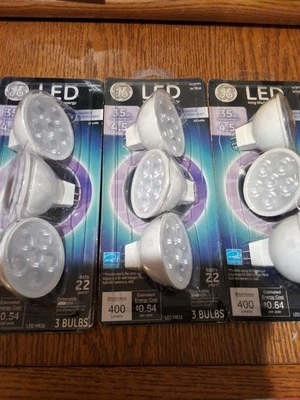 3pk 9 Bulbs GE 35w Led 400lm MR16 - Image 1 of 2
