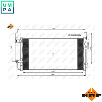 CONDENSER AIR CONDITIONING 35473 FOR HYUNDAI HIGHWAY/VAN TRAJET/Box/Body/MPV - Image 1 of 4