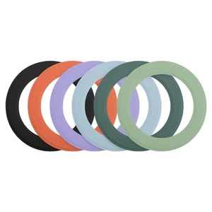 6Pcs Bague Autocollant Magnétique, Noir/Orange/Violet/Bleu/Vert/Vert Clair - Photo 1 sur 8