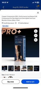 Copper Compression Pro+ Full Leg Sleeve Black - Picture 1 of 5