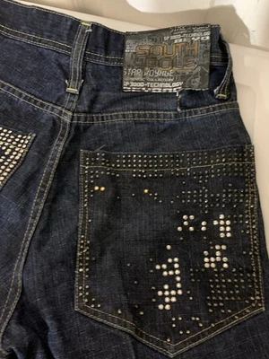 Pantalones Cortos De Colección Polo Sur Talla 32 Azul Denim Tachuelas Foto 1 de 4