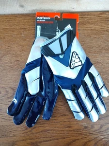 Adidas CrazyQuick Football Gloves Large Blue/Silver GripTack New NOCSAE Standard - Picture 1 of 5
