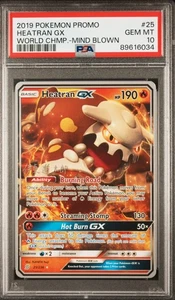 2019 POKEMON PROMO HEATRAN GX WORLD CHAMPIONSHIP MIND BLOWN PSA 10 - Picture 1 of 2
