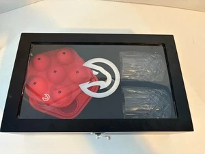 Atlanta Hawks With Two Whiskey Glasses And Black Case RARE Big Ice Cube Molds - Picture 1 of 2
