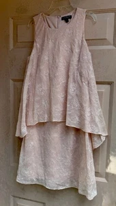 Women Sz 6 RALPH LAUREN Layered Embroidered Peach Drapey Dress - Picture 1 of 2