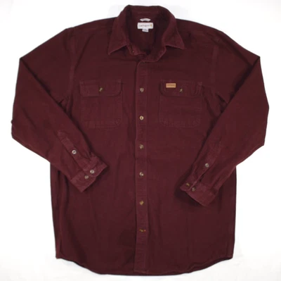 Camisa Carhartt Para Hombre L Alta (LT) Gamuza Franela Ajuste Original 100080-614 Borgoña Foto 1 de 4
