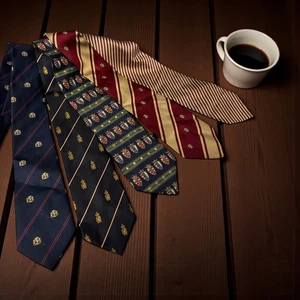 Bundle of 5 Mens Ties Beau Tie Tommy Hilfiger Luccini + silk Polyester Neckties - Picture 1 of 6