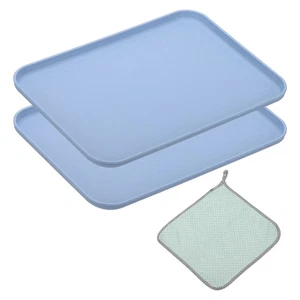 10x7" Fast-Food-Serviertabletts, 2stk Wiederverwendbare Serviertabletts PP, Blau - Bild 1 von 6