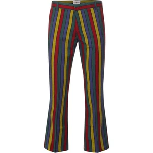MADCAP MENS RETRO 60S HENDRIX STRIPE FLARED TROUSERS Bell Bottom Flares MC577 - Picture 1 of 4