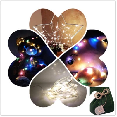 1m 2m LED String Lights Battery Powered Copper Wire Fairy Light DIY Decor RC - Image 1 of 4