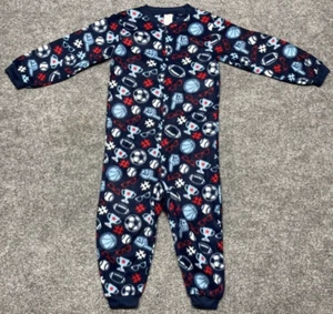 Arizona Blanket Sleeper One Piece Boys 2XS 4/5 Blue Red Football Sports New - Picture 1 of 12