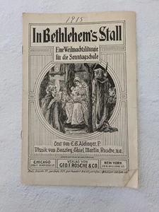 1915 In Bethlehems Stall Noten Rosche, Aldinger, Beazly Antik - Bild 1 von 4