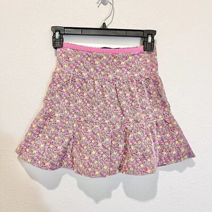 Ralph Lauren Girls Soft Corduroy Floral Skirt Sz 6 Pink 100% Cotton - Picture 1 of 9