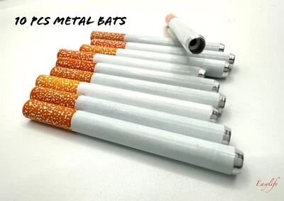 10 X Metal Bat Cigarette Dugout or 1 Hitter For Tobacco - Image 1 of 4