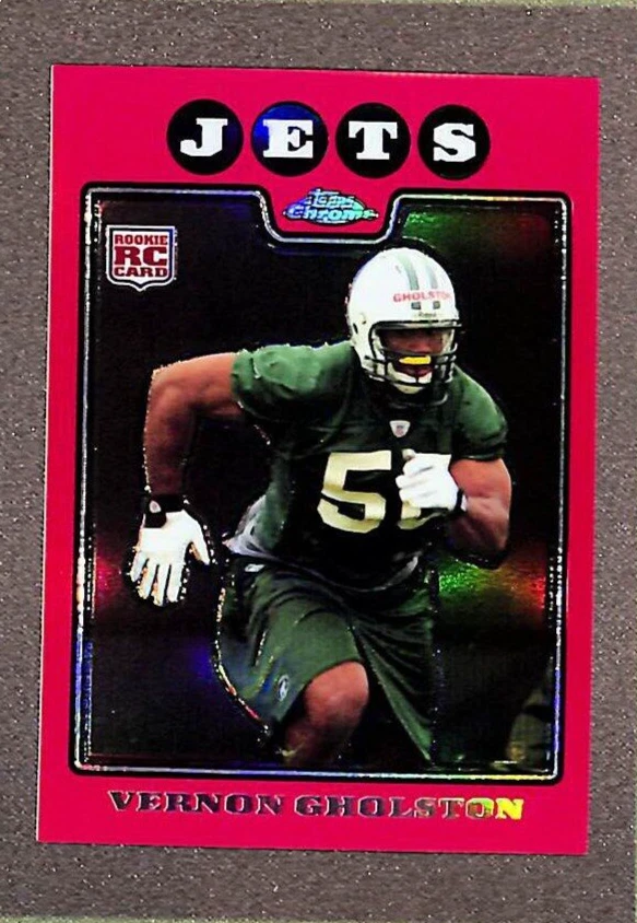 2008 Topps Chrome #TC237 Vernon Gholston Rookie RC Red Refractor SP #/25 - Jets  - Image 1 of 3