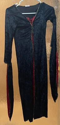 Divertido Mundo Gótico Doncella Vampiresa 2 Piezas Disfraz Vestido Niños M/L (8-10) Foto 1 de 4