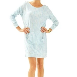 Lilly Pulitzer Jupiter Sweater Dress Womens S Blue Long Sleeve 23807 Sheath - Picture 1 of 9