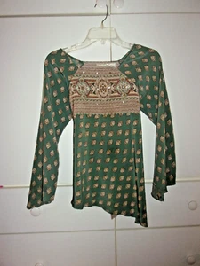 Vtg Mary Kate & Ashley Y2K Asymmetrical Hem Peasant Top Lg (10-12) - Picture 1 of 2