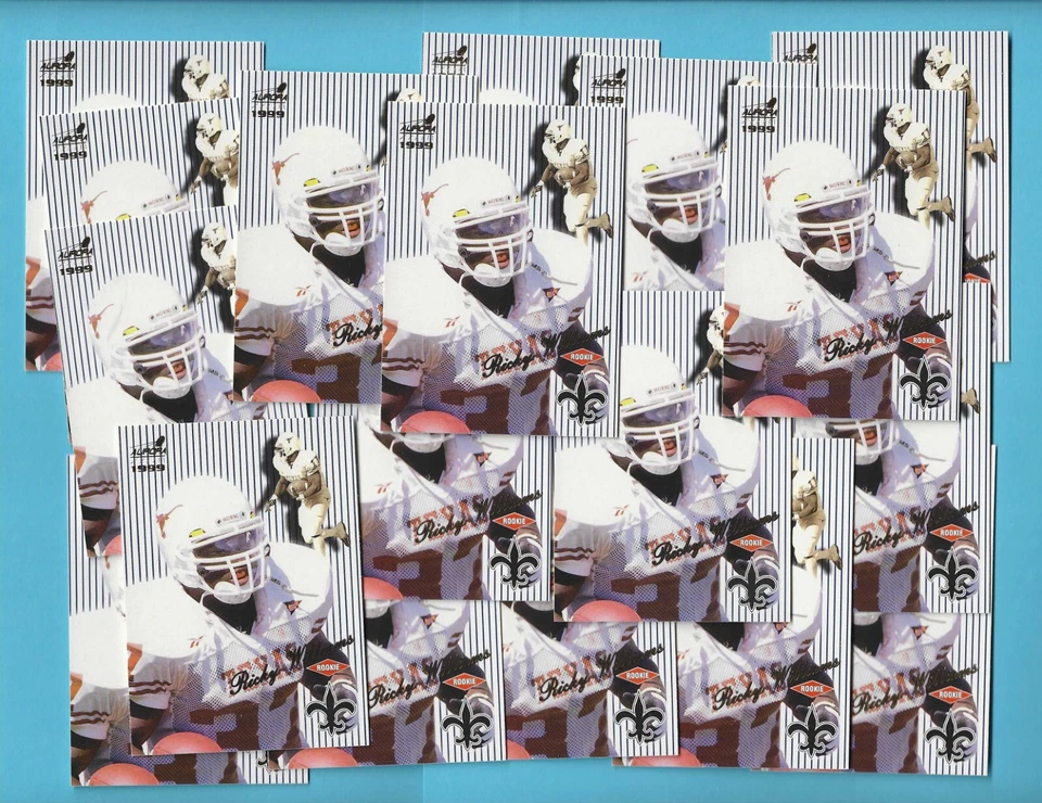 18 card lot of 1999 Pacific Aurora Pinstripes #94 Ricky Williams RC - Texas  - Image 1 of 1