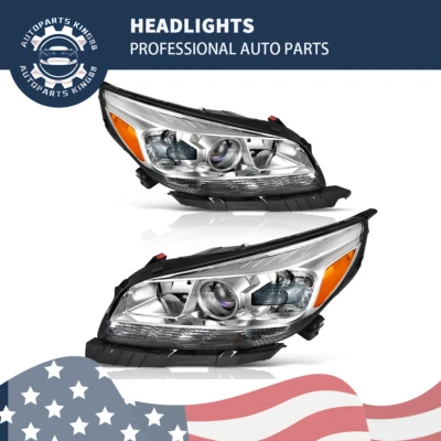 Headlights Assembly for 2013 2014 2015 Chevy Malibu Chrome Projector Headlamps Foto 1 de 4