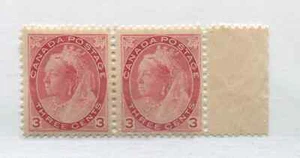 QV 1898 Numeral 3 cents pair mint o.g. hinged - Picture 1 of 1