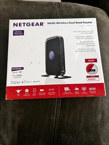 Netgear N600 Dual Band Wi-Fi Router Kit WNDR3400 W Box No Ethernet Cable Or Book - Afbeelding 1 van 6