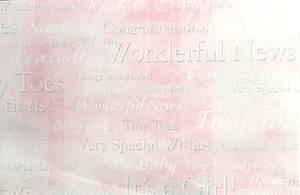 40 x A6 Trägerpapier gemustert rosa Es ist ein Mädchen! NEU Baby 120 gsm NEU - Bild 1 von 1