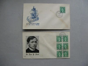 PHILIPPINES, 2x cover FDC 1948, Jose Rizal, single stamp + Bookletpane - Picture 1 of 2