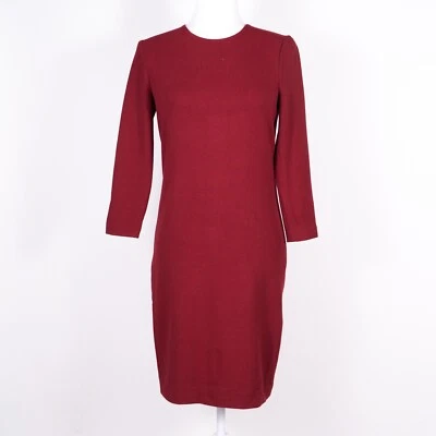 VINCE Stretchy Crepe Lady-In-Red Dress Sheath 3/4 Slv Knee Length Wool Blend XS - Image 1 of 4