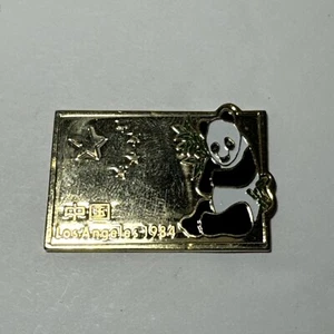 Panda Enamel Pin 1984 LA Olympic One Side Graphics  Chinese Panda Old Stock - Picture 1 of 6