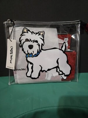 Cartera monedero cosmética maquillaje plástico transparente Westie Marc Tetro roja de 3 piezas Foto 1 de 3