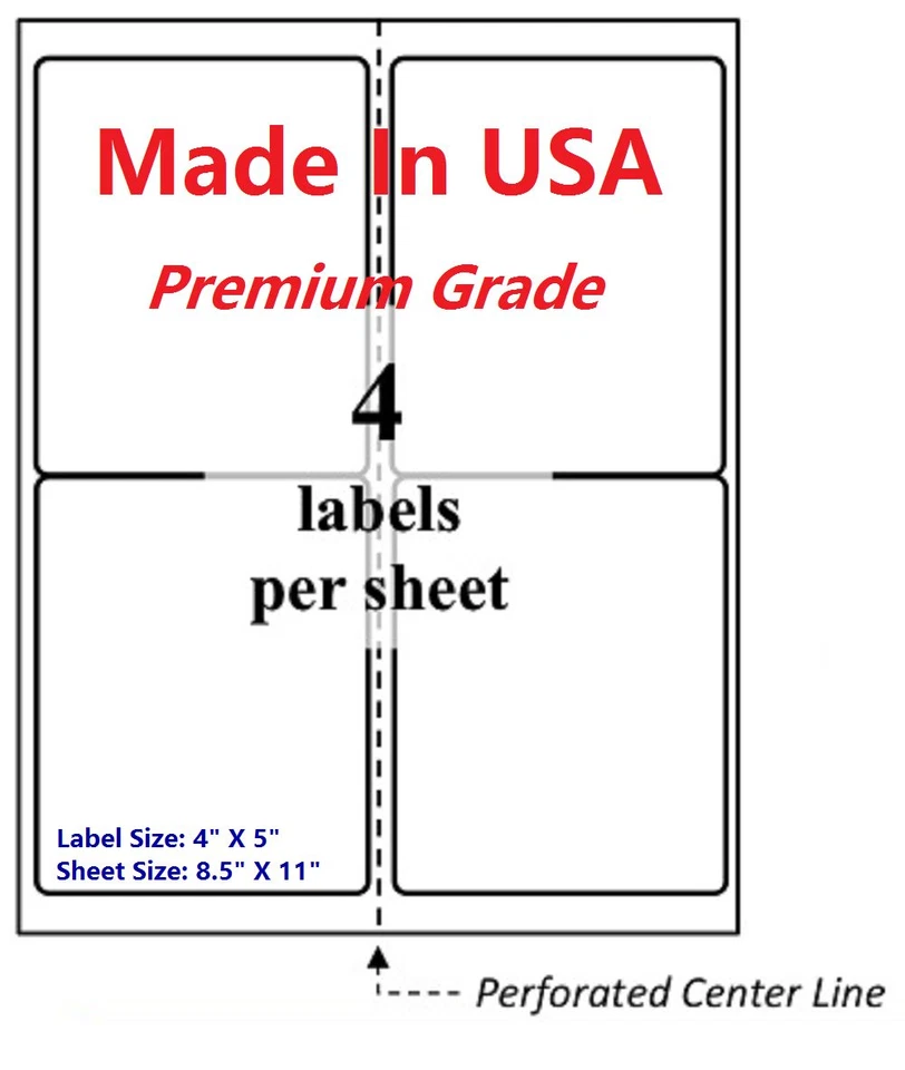 Wing Office Premium 100 Sheets 400 Self Adhesive Shipping Labels - White (10008)