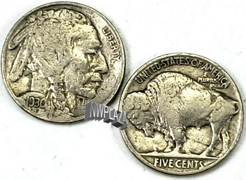 1930 P Circulated Buffalo Nickel ☆1 Coin from Lot☆ Cover