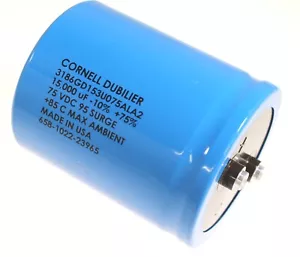 1x 15000uF 75V Condensatore Elettrolitico Grande 85C 15000mfd Volt DC 15.000 - Foto 1 di 1