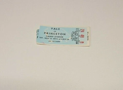 1973 PRINCETON TIGERS V YALE BULLDOGS NCAA FOOTBALL TICKET DECENT CONDITION RARE Cover