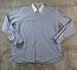 J. Crew Dress Shirt Men's XL Blue Striped 2-Ply Cotton Club Collar Formal - Picture 1 of 9