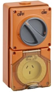 Clipsal 56-SERIES SWITCHED SOCKET 3-Pins Flat, Heavy Duty ORANGE- 10A Or 15A - Picture 1 of 3