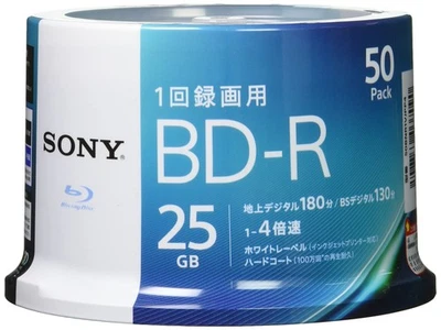 Sony 50BNR1VJPP4 Blu-ray Disc BD-R 25GB 1 about 3 hours of terrestrial digital - Image 1 of 4