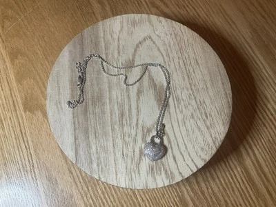 Collar de plata esterlina afinidad 3/4 cttw diamante corazón cerradura y llave colgante 18" Foto 1 de 4