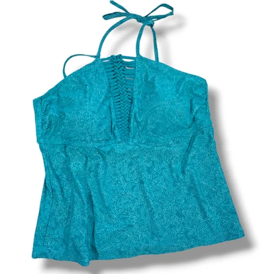 Catalina 女式大码蓝色三明治上衣 3X 加垫可调肩带 — 第 1/4 张图片