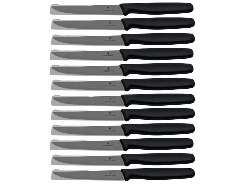 Juego de 12 cuchillos para carne Victorinox borde dentado hoja de 4,5 pulgadas 5,1233,20 precio de venta sugerido por el fabricante 160 USD Foto 1 de 4