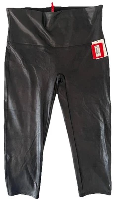 Новый с Ярлыками Spanx черный искусственной кожи укороченные леггинсы размер 1 X - Изображение 1 из 3