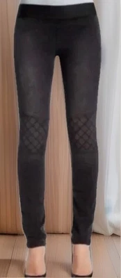 CAbi Charcoal Gray Black Denim Moto Jeggings Leggings Pants Women's Size 8 - Image 1 of 4