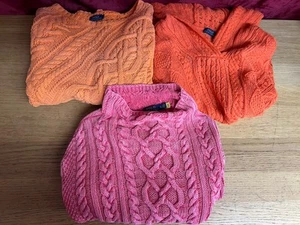 POLO BY RALPH LAUREN LADIES PINK JUMPER Orange Jumper Orange Hoody UK 12/14 - Picture 1 of 22