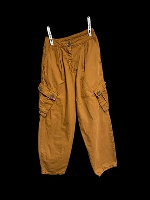Free People Cargo Pocket Taper Baggy Balloon Pants 100% Cotton Rust Size 0-FLAW - Image 1 of 4