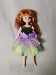 Arklu of London Lottie Puppe 7 Zoll grün und lila Kleid! Rote Haare! Große Augen! - Bild 1 von 7