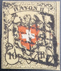 Rayon II gelb Nr. 16II Type 26 Stein A2-LU mit Gitterraute Wimmis 440,00+++